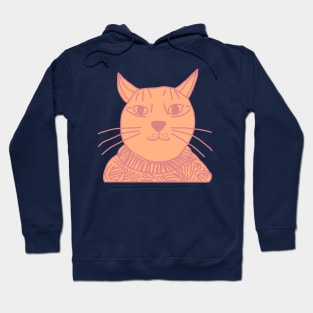 Peach Fuzz Color of the Year 2024 Sweater Cat Portrait Hoodie